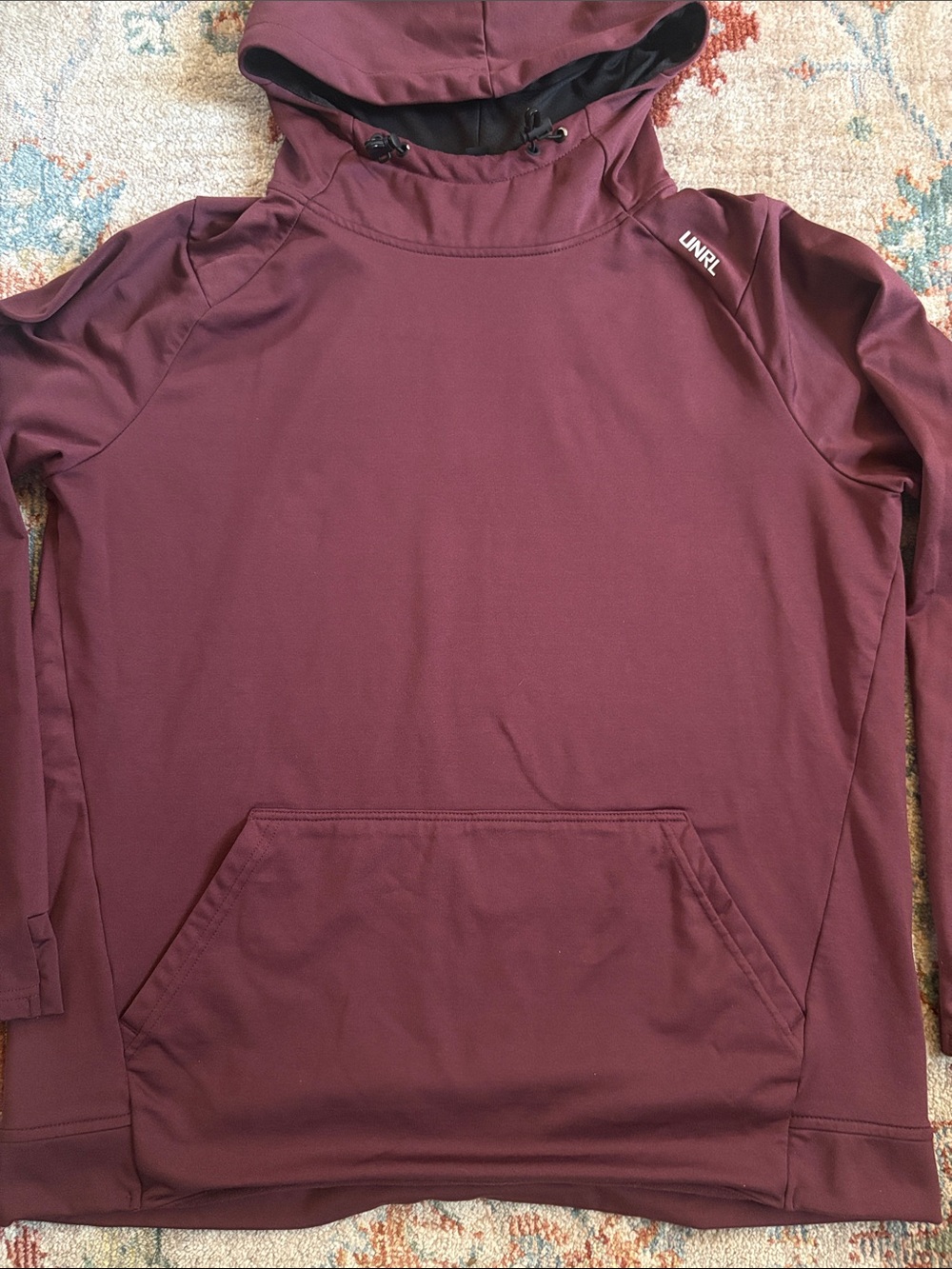 UNRL Men’s Hoodie Maroon M - Picture 10 of 14